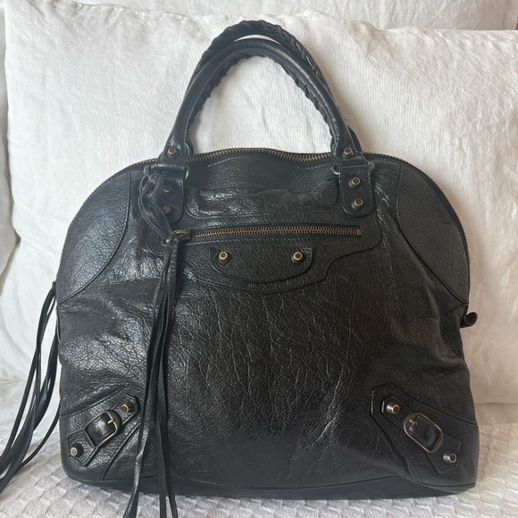Balenciaga Work Bag, Rich black lambskin with classic brass hardware, like new - Picture 1 of 15